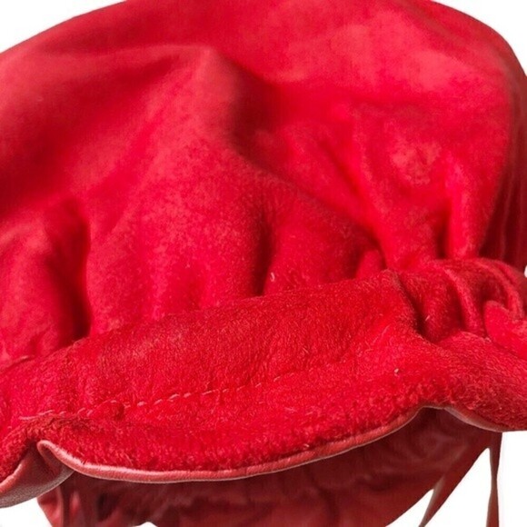 Vtg Gail Marcus NY Red Suede Pouch Bag 80s Clutch Crossbody Convertible Purse - Picture 13 of 15